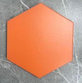 Hexagonal Tile 230x200x115 Matte Glaze Orange