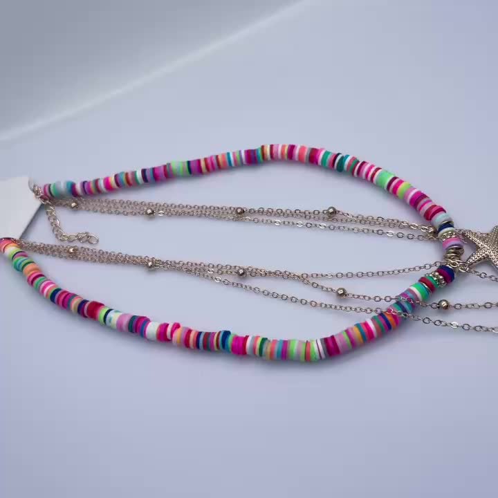 Feminine Sea Style Starfish &amp; Shell Necklace