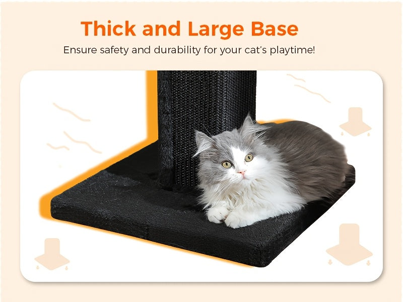[Durable Cat Tower] Durable And Stable Multi-Level Cat Towers - 18.9"/32'' Cat Scratching Posts, Cat Trees With Hanging Balls For Active Felines, Available In Grey And Black
