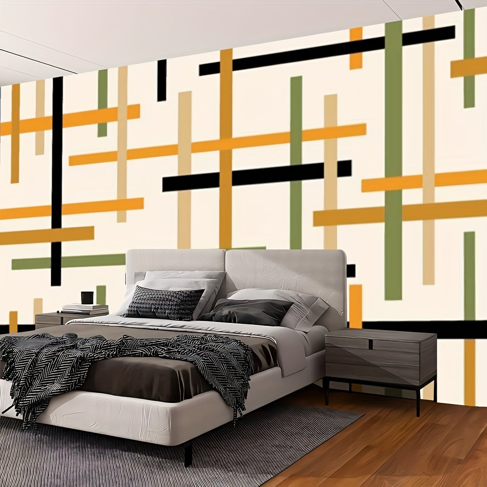 Abstract Striped Canvas Wallpaper
