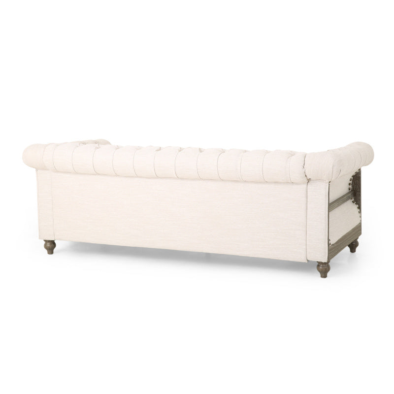 Mirod Comfy 3-Seat Sofa with Wooden Legs Retro Style for Living Room