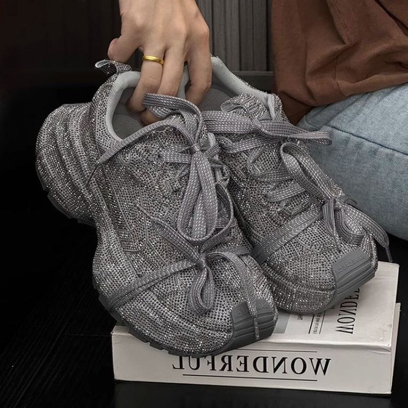 Sneaker Nữ Gypsophila Đính Đá Đế Dày Tăng Chiều Cao