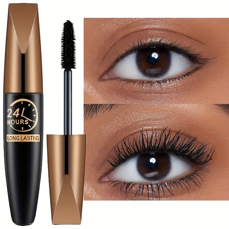 Waterproof Black Silk Fiber Mascara Long Lasting Curled Lashes