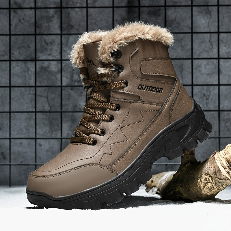 Giày Leo Núi Nam Cổ Cao Lót Lông Dày Chống Thấm