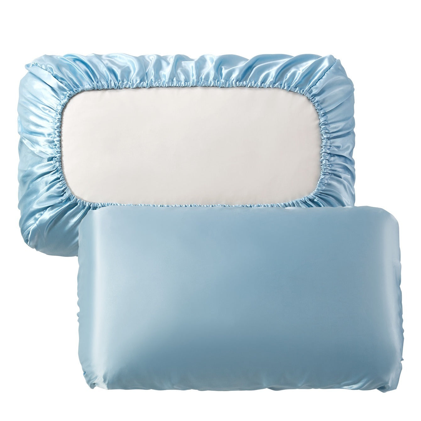 2pcs Soft And Breathable Satin Pillowcase With Elastic Cord - Perfect For A Comfortable Sleep In Your Bedroom - Daisan Mart