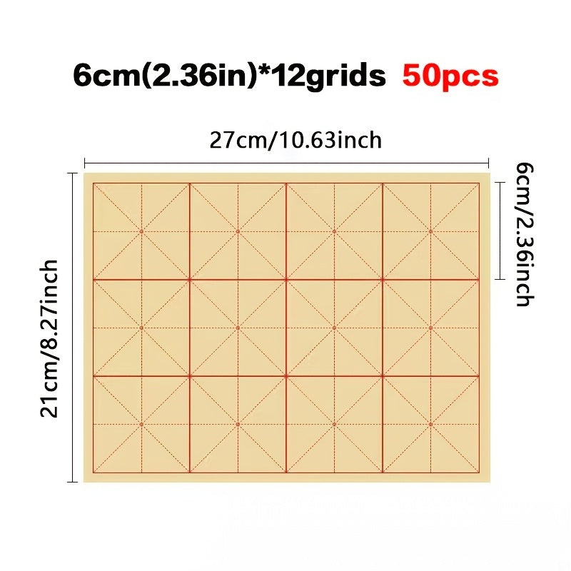 50 Sheets of Waterproof, Easy-to-Write Calligraphy Practice Paper