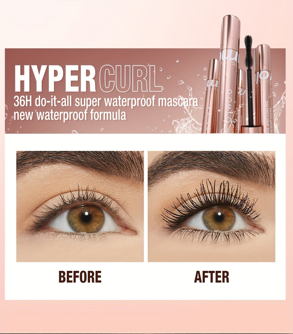 O.TWO.O Waterproof Mascara, 36H Length, Safe For Eyes