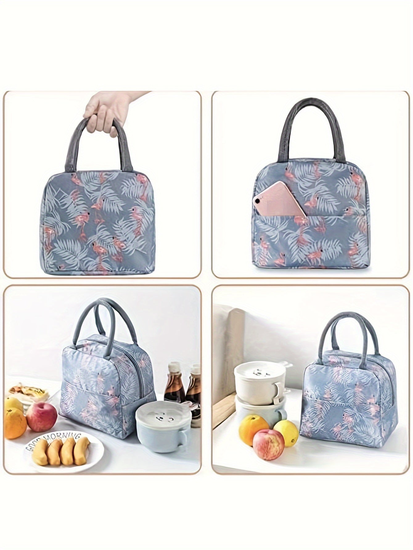 Túi Giữ Nhiệt Xương Rồng Xanh Xám Thời Trang