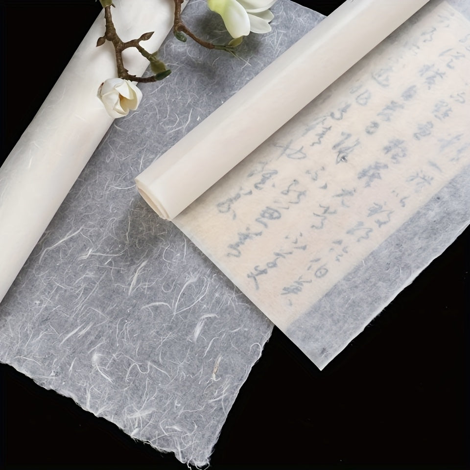 [Yunlong Plant Fiber Paper] Qingshui Yunlong Handmade Rice Paper for Calligraphy, Watercolor, Gift Wrapping, and Craft Projects, Premium Plant Fiber Paper