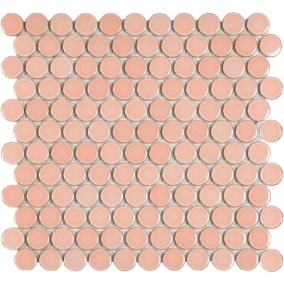 Round marble mosaic tile pink code 28EB-99
