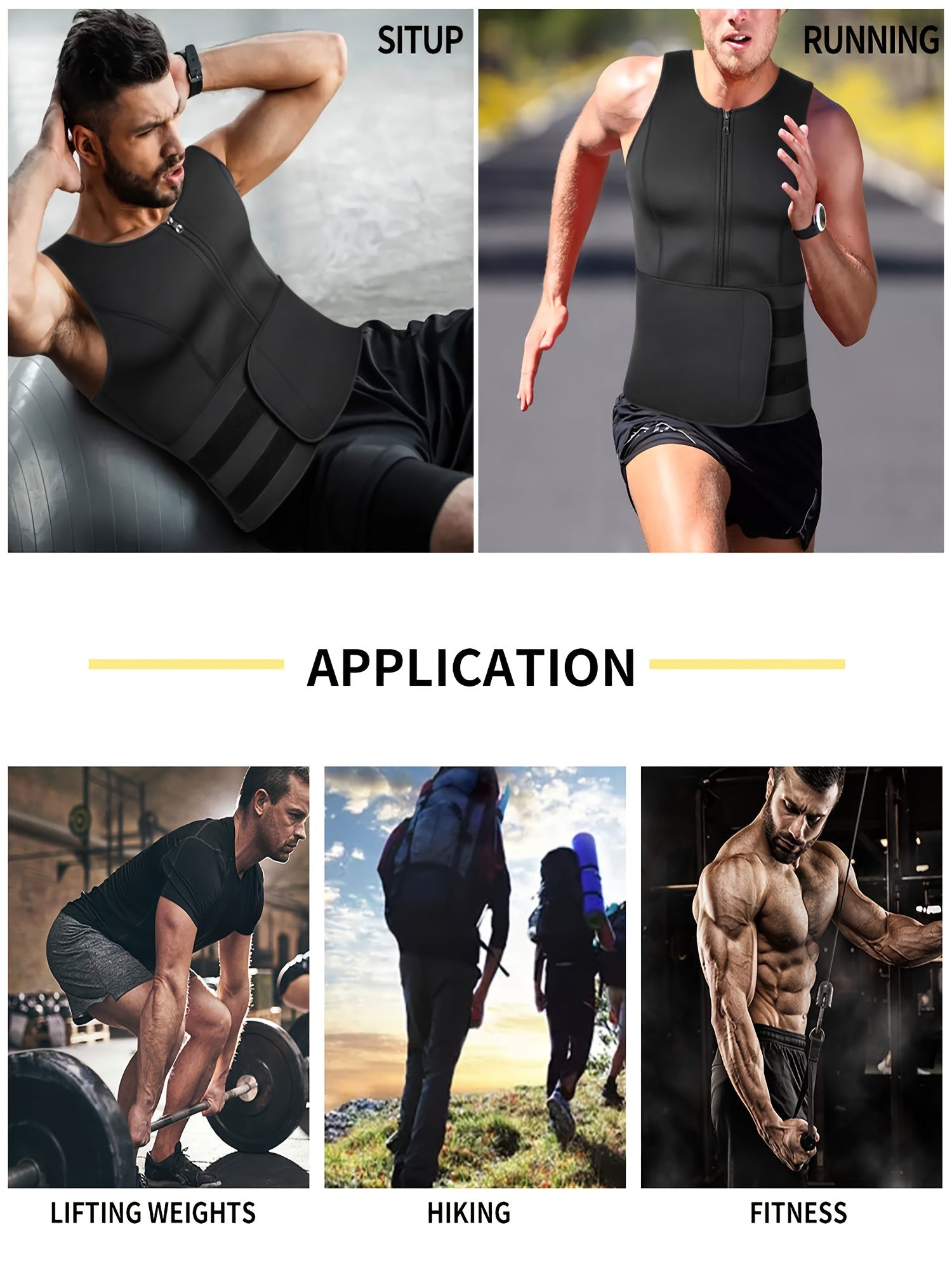 Áo GYM Nam Đai Nịt Bụng Co Giãn, Có Khóa Kéo & Đai - Daisan Mart