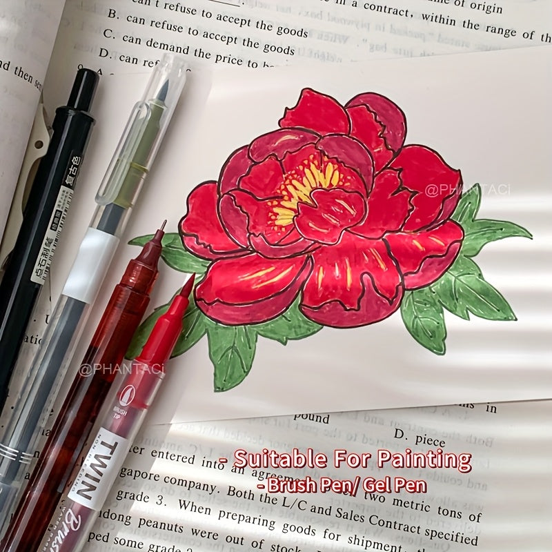 Bộ 4 Bút Thư Pháp Đầu Mềm Retro Nhiều Loại Ngòi