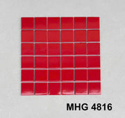 Red glossy ceramic mosaic tile (48x48mm) code MHG 4816