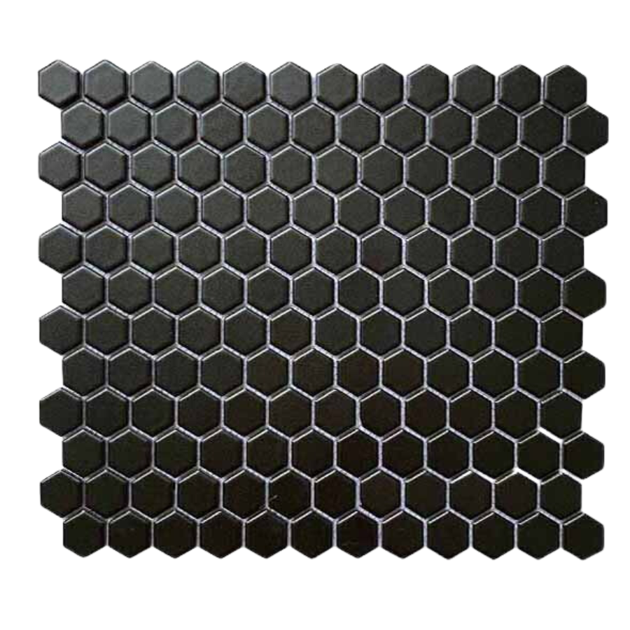 Hexagonal Mosaic Tile 23x26mm Black Chip code MHG 9528