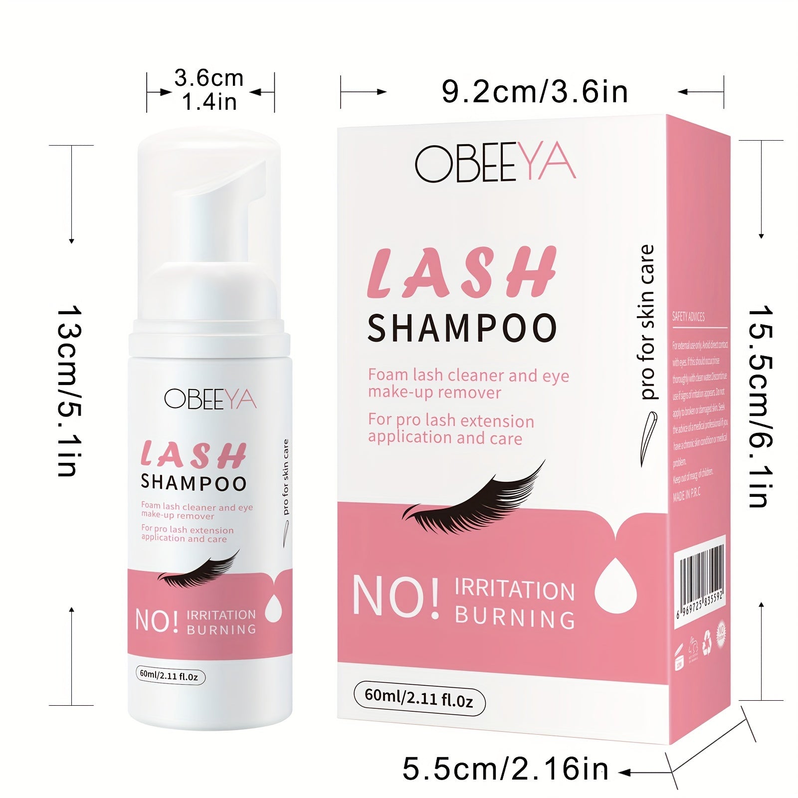 Eyelash &amp; Eyelid Cleanser, Paraben Sulfate Free Makeup Remover Brush Set