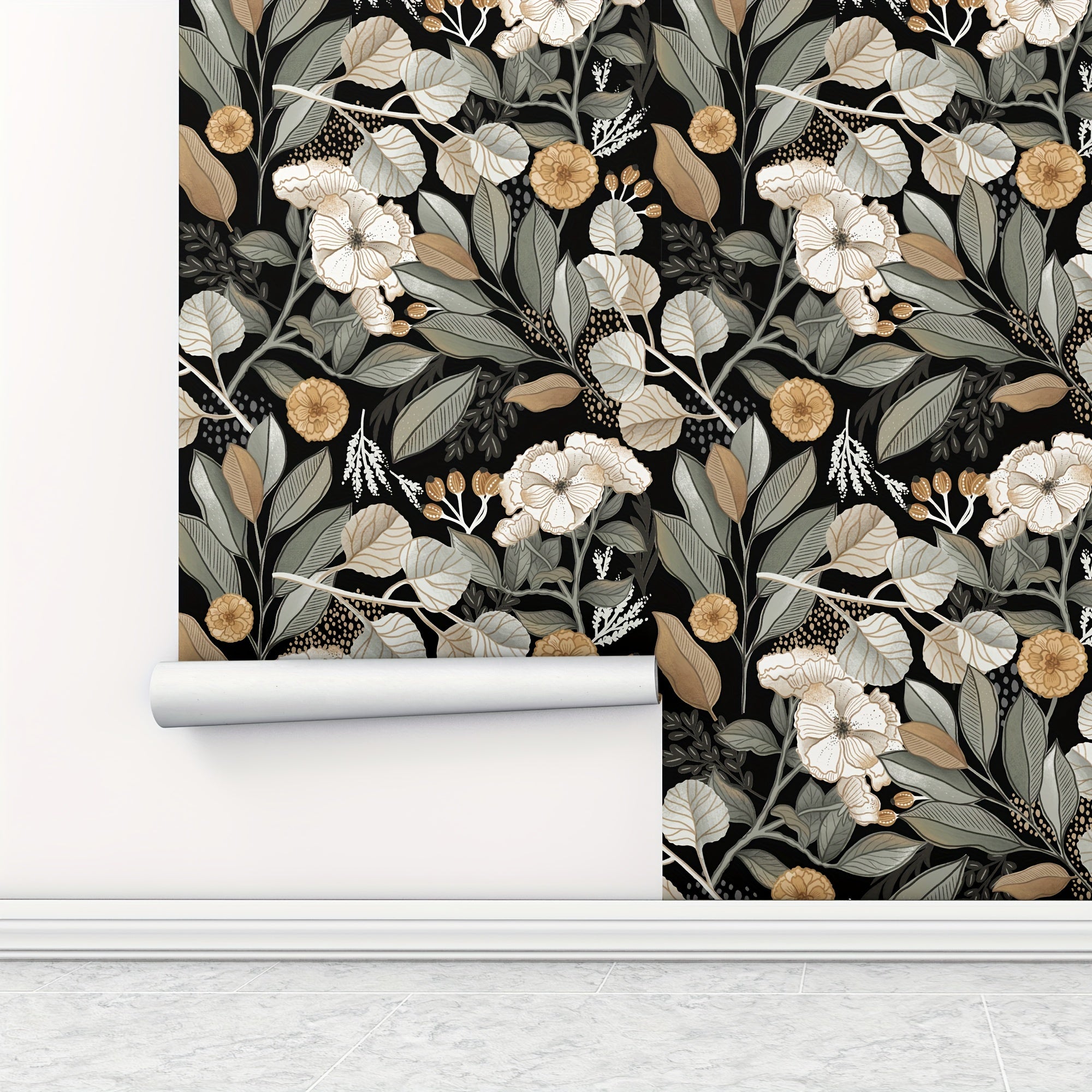 Giấy Dán Tường Hoa Văn Retro Chống Nước