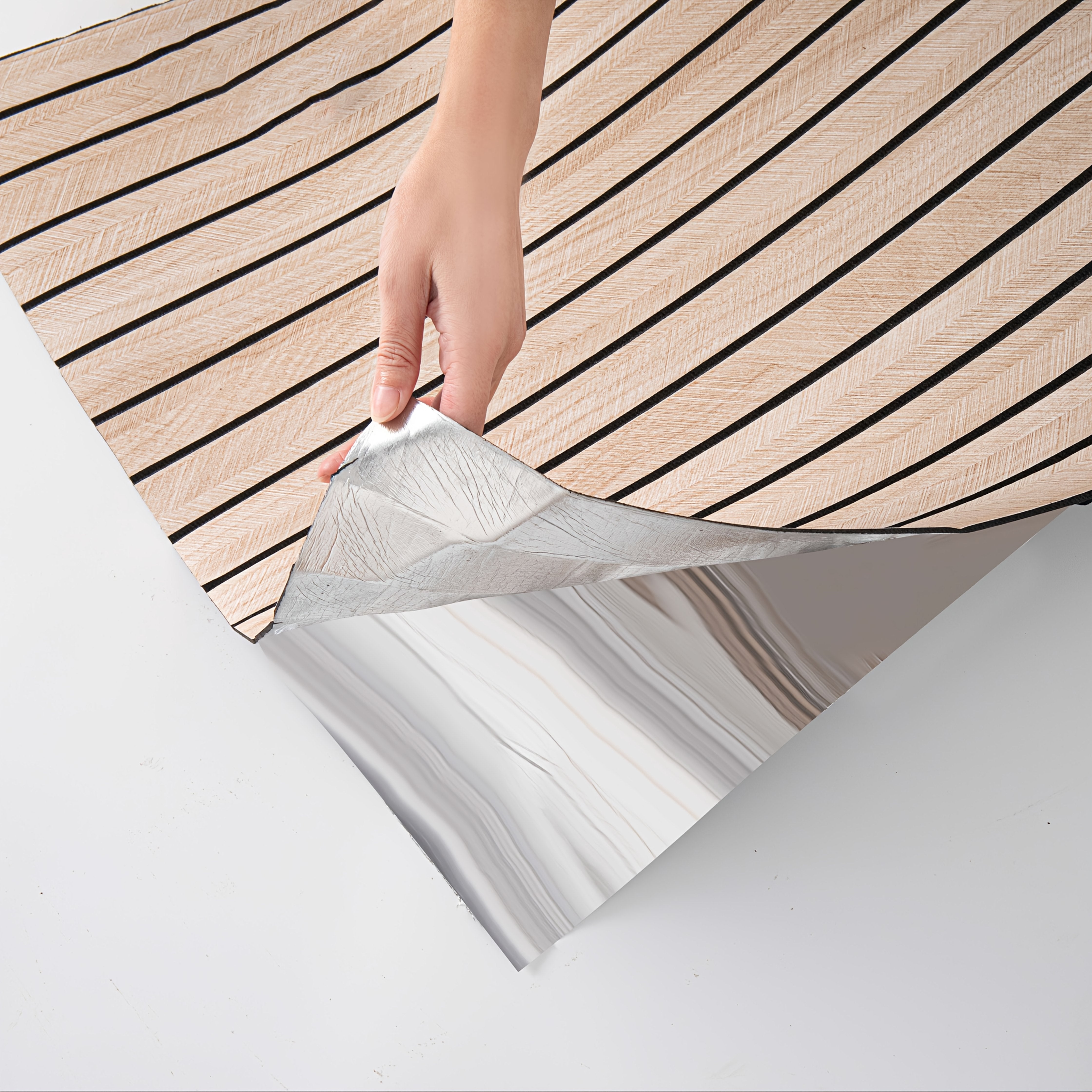 3D Striped Wood Grain Wallpaper, Easy to Stick, Home Decoration