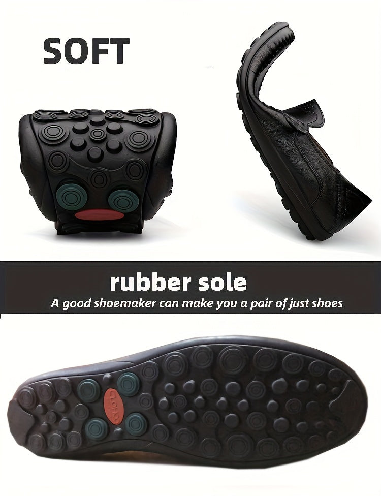 CLOHOO Men's Genuine Leather Loafers for Elegant Office