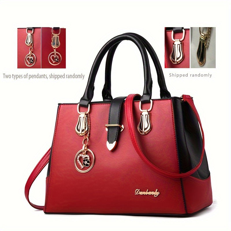 Elegant Women's Handbag with Letters, Convenient Double Strap