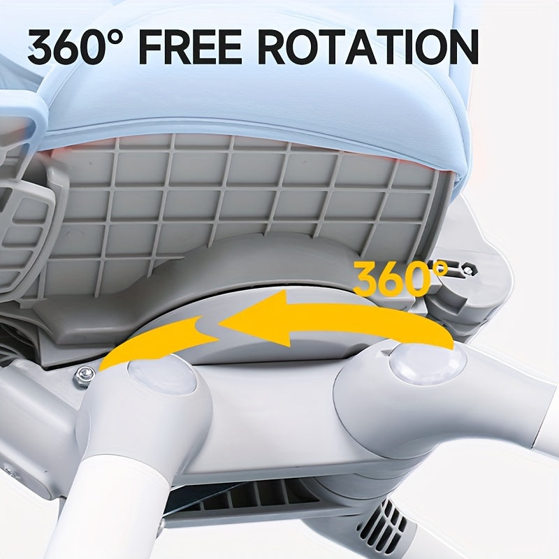 360° Folding Travel Stroller for Baby, Adjustable Backrest