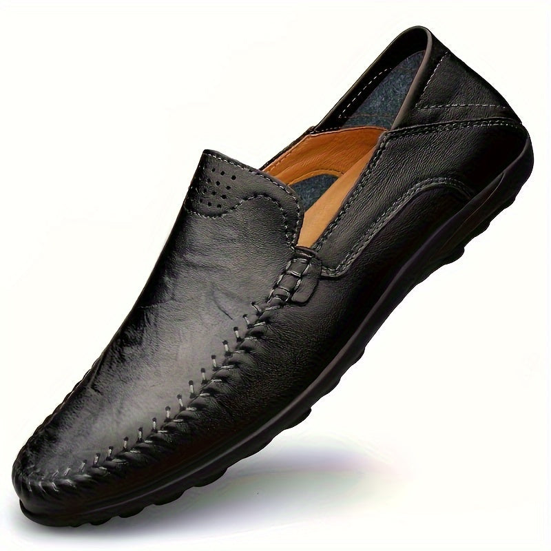 CLOHOO Men's Genuine Leather Loafers for Elegant Office