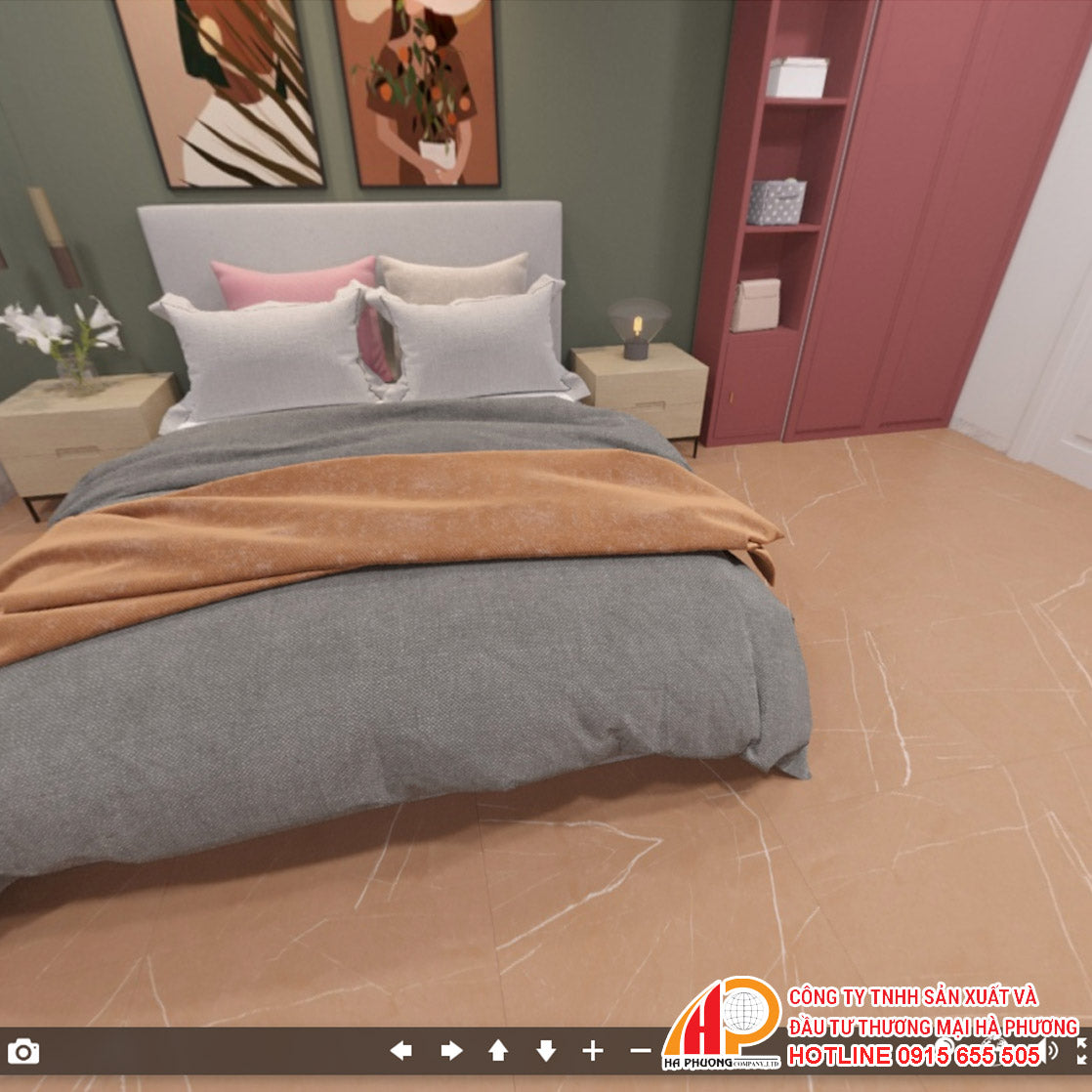 Thach Ban glossy floor tiles TGB60-0235