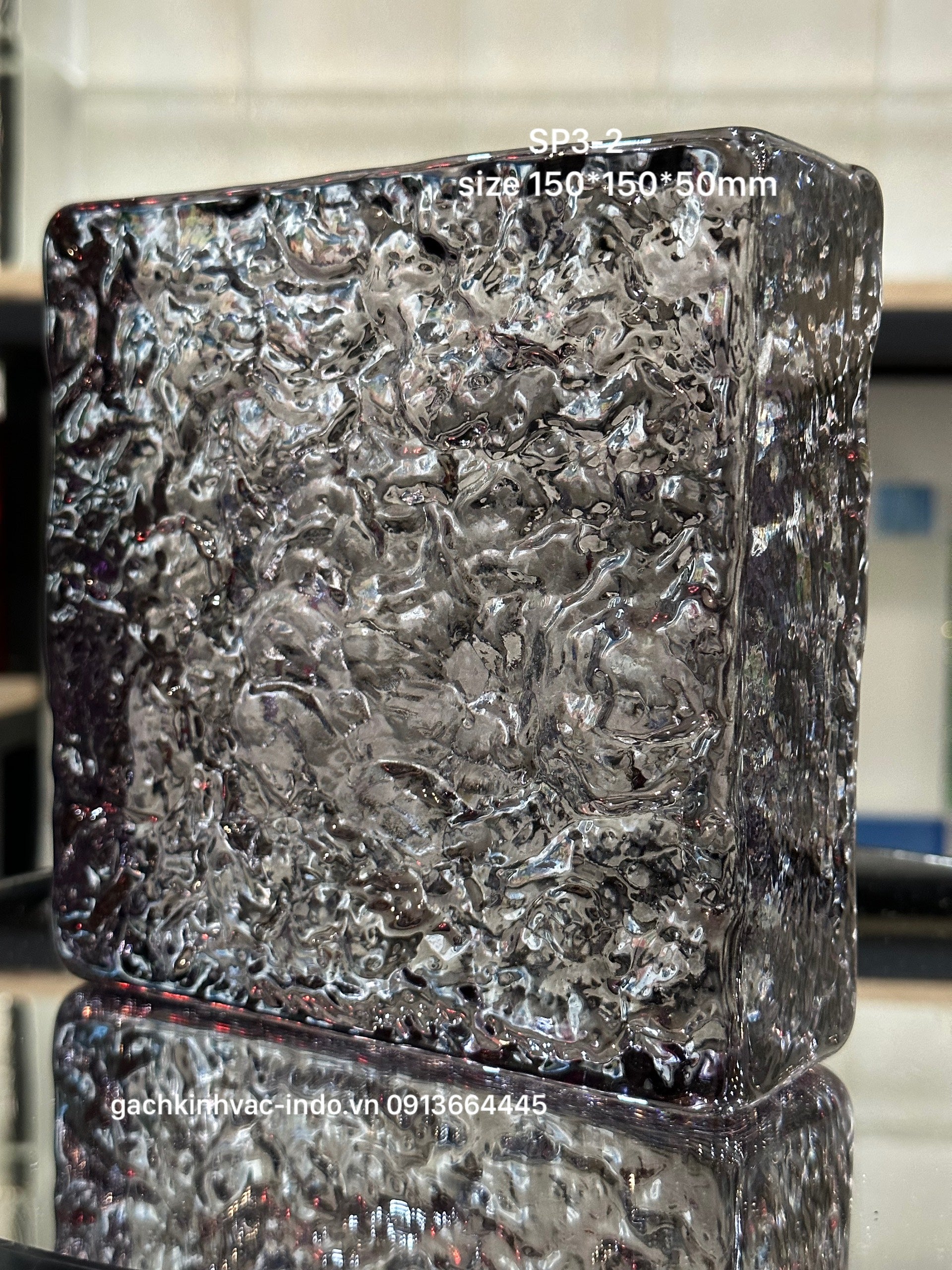 Gạch Kính Khối Đặc SP3-2 Đen - Daisan Mart