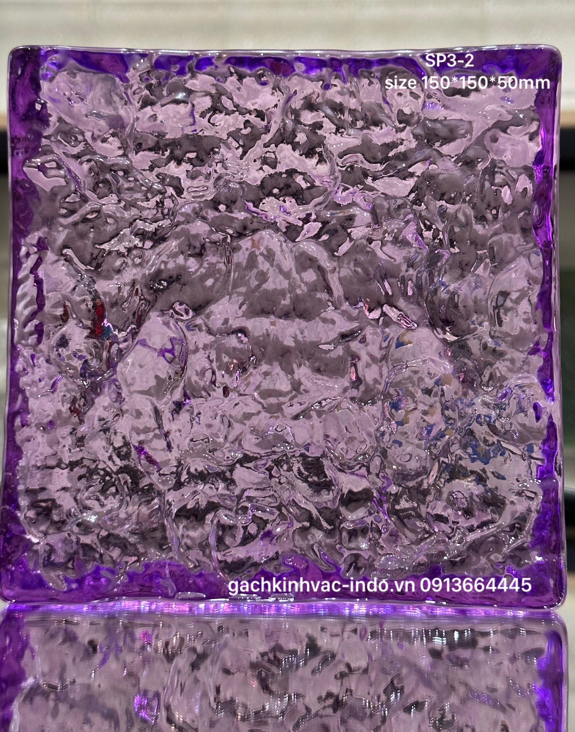 Gạch Kính Khối Đặc SP3-2 Màu Tím - Daisan Mart