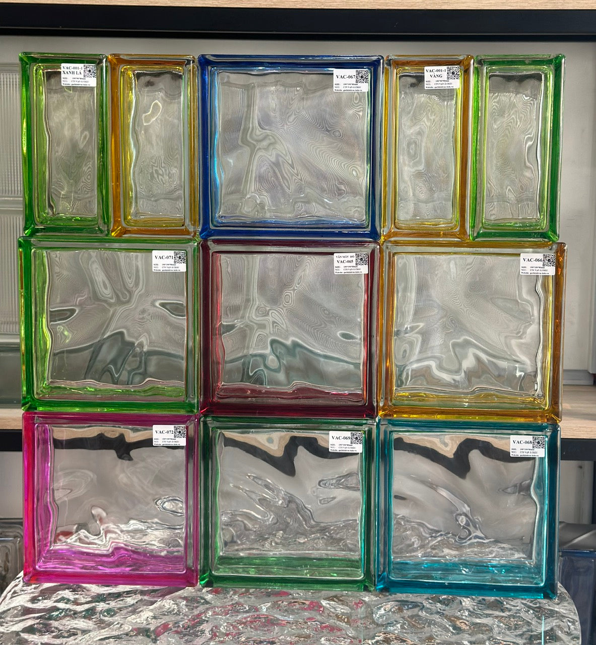 Gạch Kính Vân Mây Xanh Lá VAC-069 - Daisan Mart