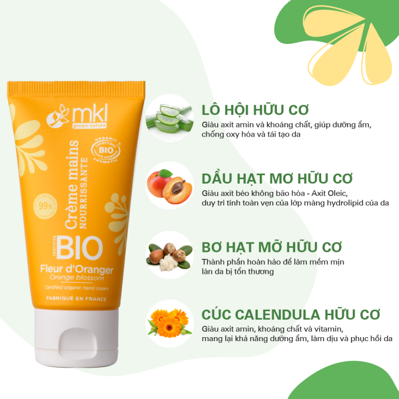 MKL Certified Organic Hand Cream Orange Blossom 50ml