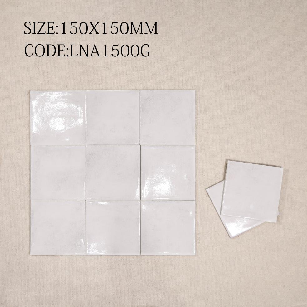 Glossy Porcelain tile, size 150x150mm, code LNA1500G