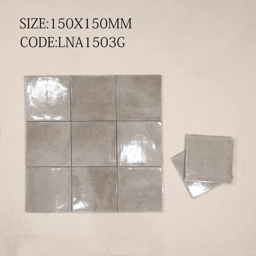 Glossy Porcelain tile, size 150x150mm, code LNA1503G