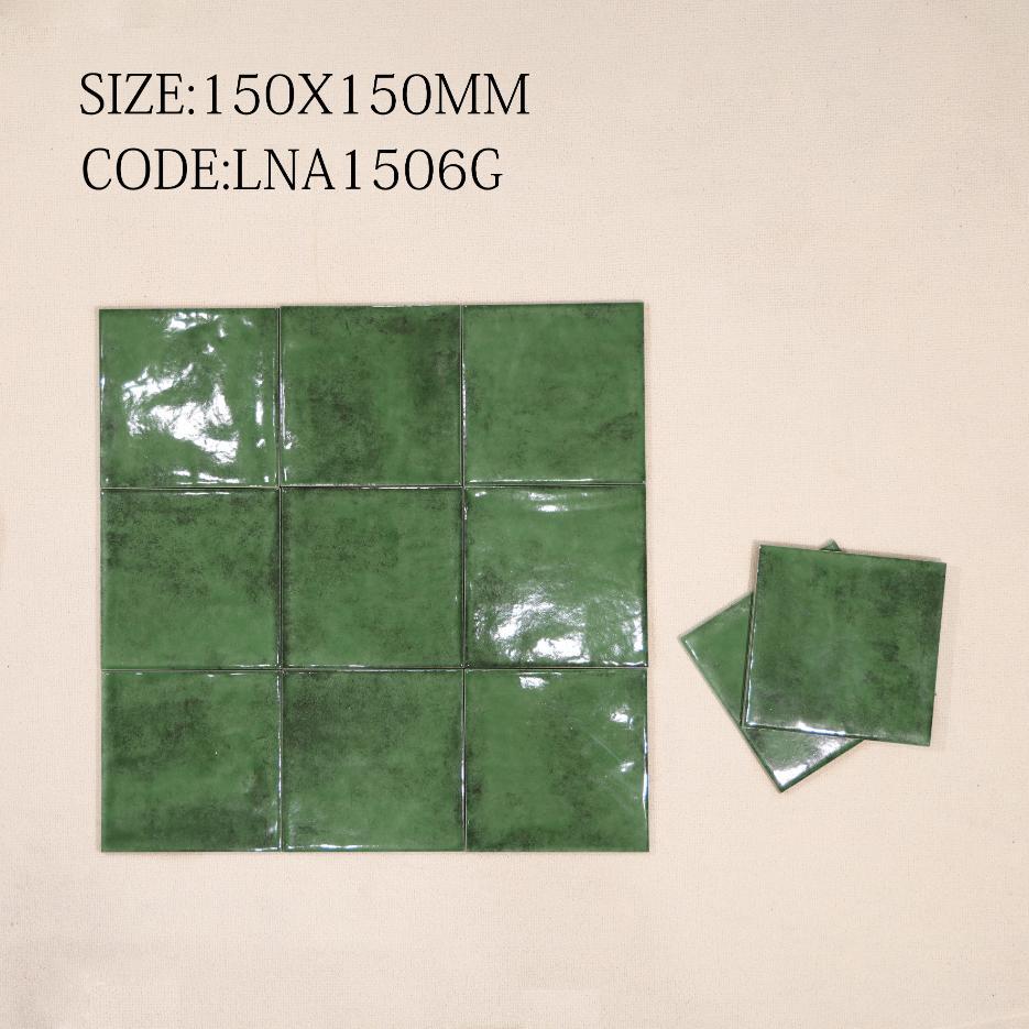Glossy Porcelain tile, size 150x150mm, code LNA1506G