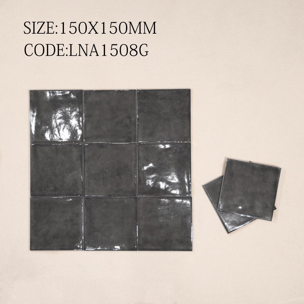 Glossy Porcelain tile, size 150x150mm, code LNA1508G