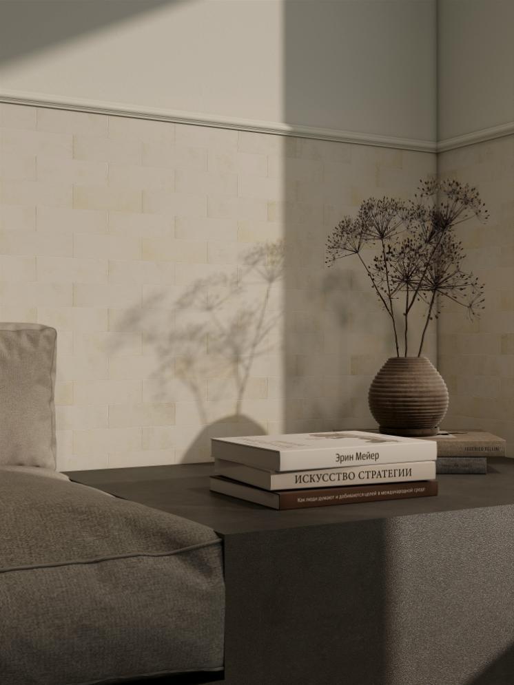 Porcelain tile, matte and curved, size 75x230mm, code LNA752300M