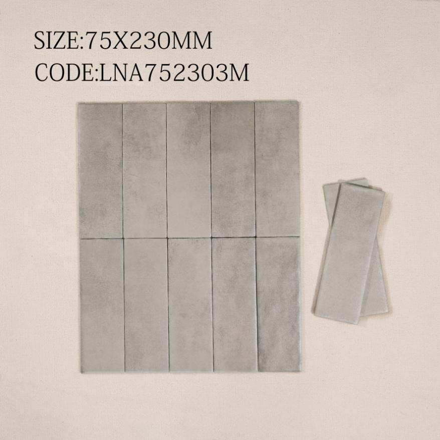 Porcelain tile, matte and curved, size 75x230mm, code LNA752303M