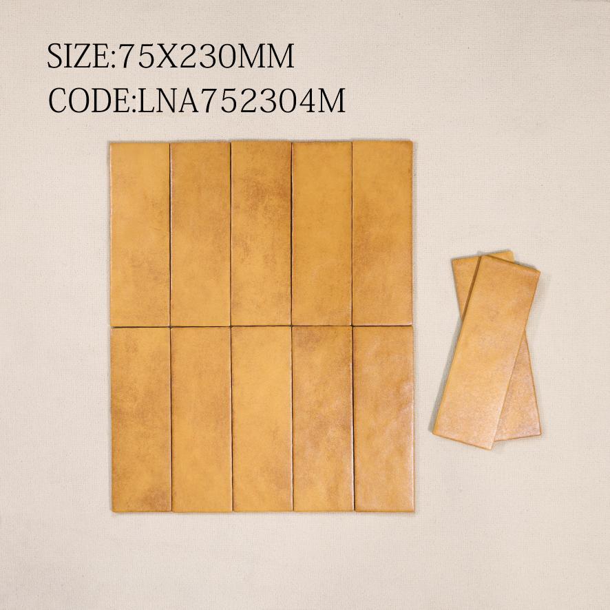 Porcelain tile, matte and curved, size 75x230mm, code LNA752304M