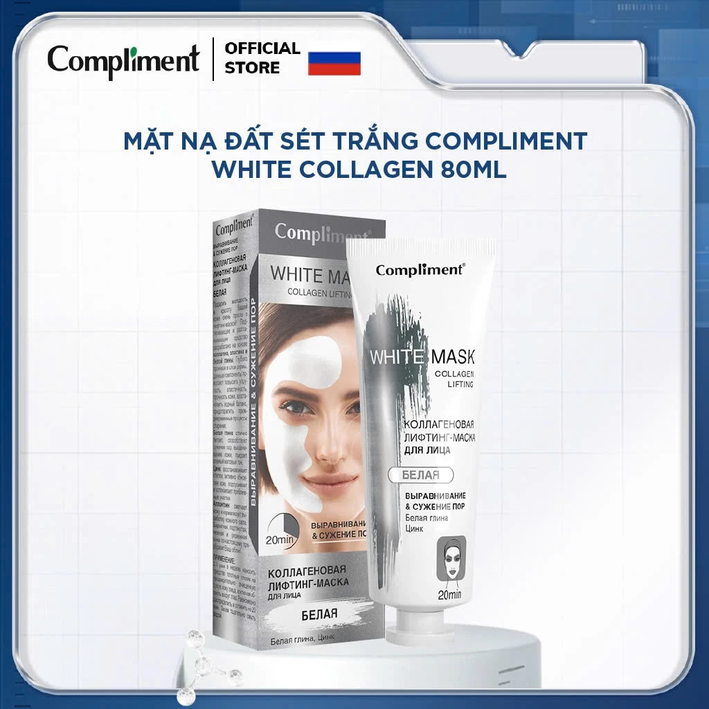 Mặt Nạ Đất Sét Trắng Nâng Cơ Collagen 80ml - Daisan Mart