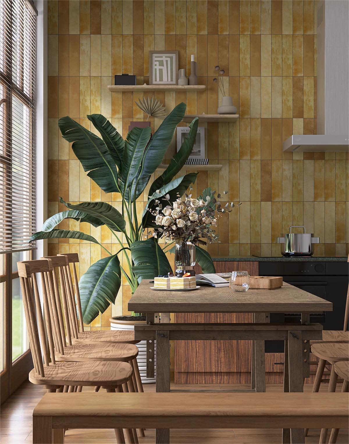 Flat matte porcelain tile size 75x300 code MD7534S09