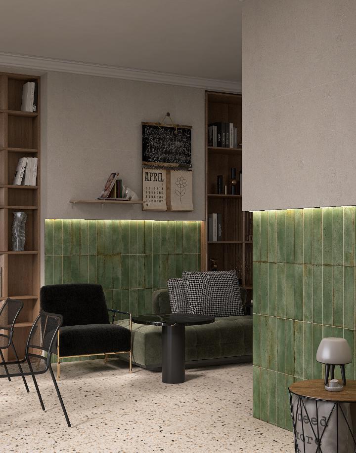 Flat matte porcelain tile size 75x300 code MD75306G00