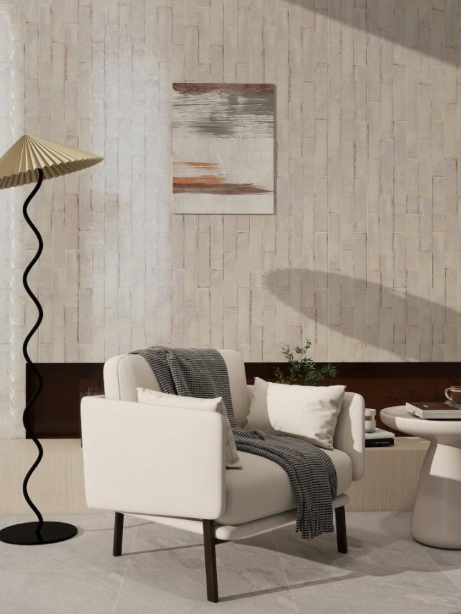 Flat metallic matte porcelain tile, size 75x300, code MD7536G18-SG