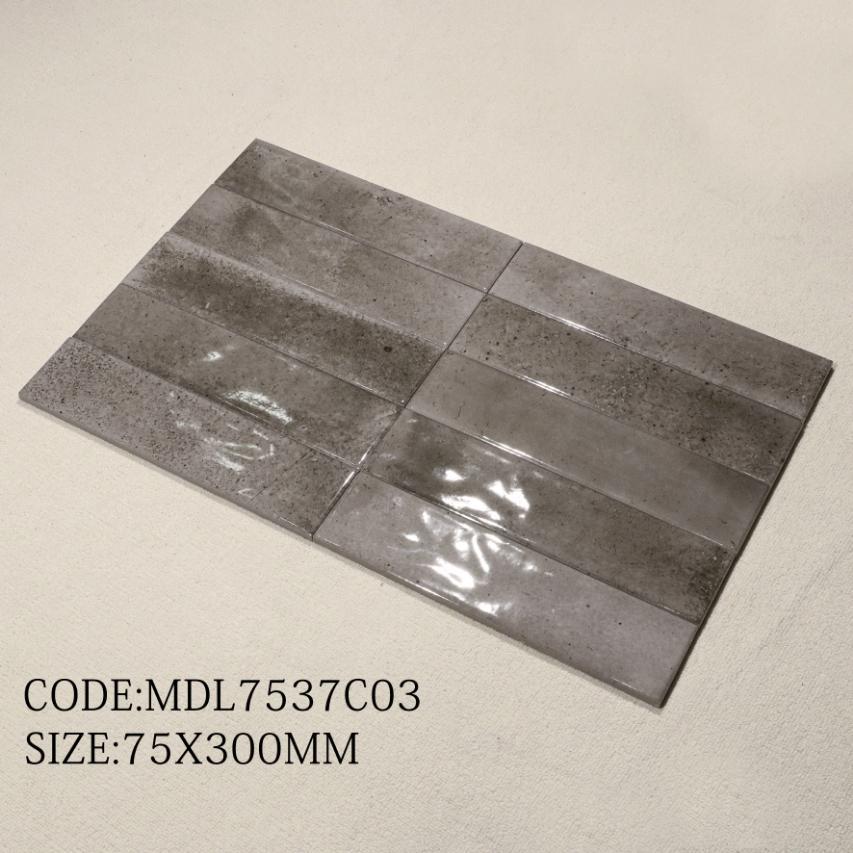 Glossy porcelain tile, size 75x300mm MDL7537C03