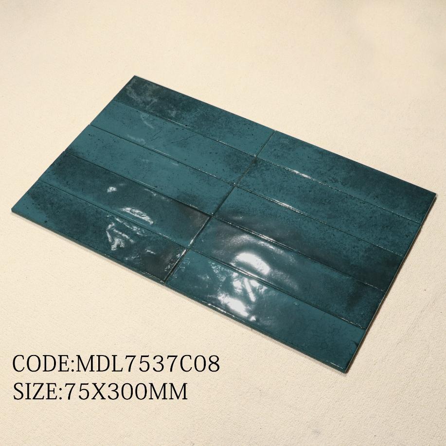 Glossy porcelain tile size 75x300mm MDL7537C08