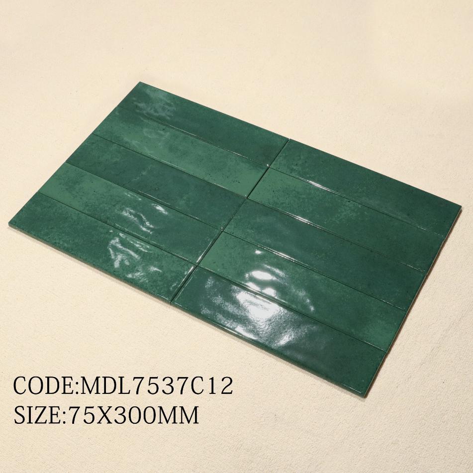 Glossy porcelain tile size 75x300mm MDL7537C08