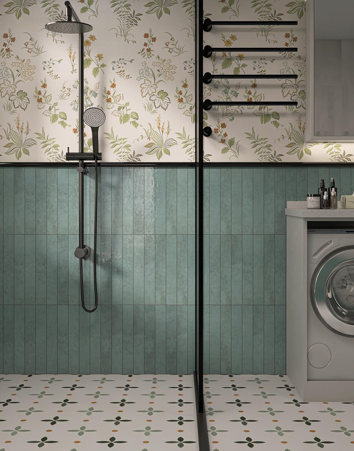 Floral patterned wall tiles 40x80cm code MF48H11