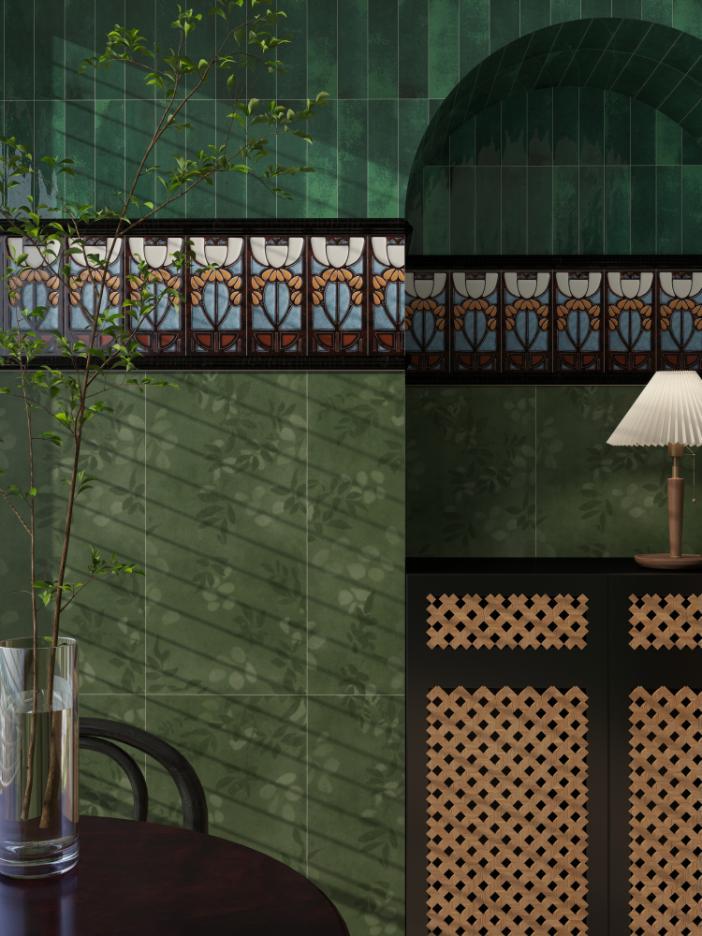 Floral patterned wall tiles 40x80cm code MF48H12