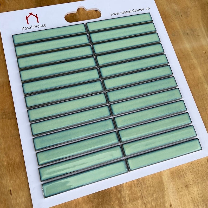 Gạch Mosaic Que Đũa Màu Xanh Ngọc MHT 086 - Daisan Mart