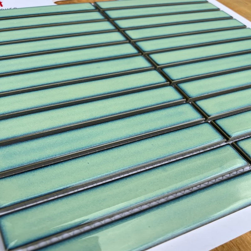 Gạch Mosaic Que Đũa Màu Xanh Ngọc MHT 086 - Daisan Mart