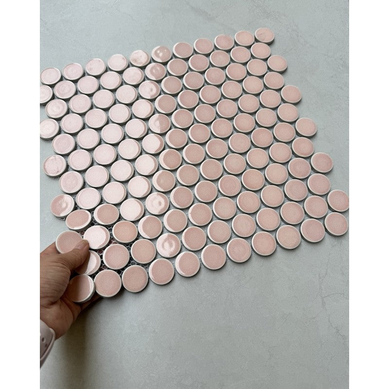 GẠCH MOSAIC CHẤM BI MÀU HỒNG CB 592 - Daisan Mart