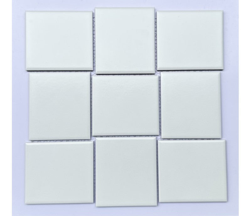 Gạch Mosaic Gốm Vuông Màu Trắng - Daisan Mart